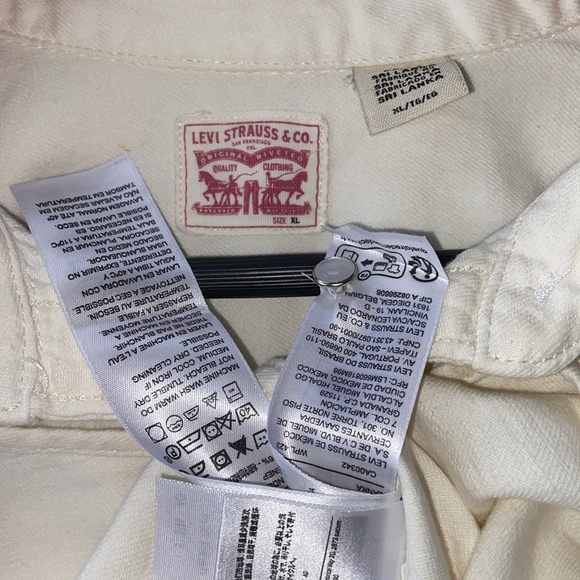 Levi’s White Cotton Western Denim Jacket/Shirt NWOT Size16 - Picture 6 of 7